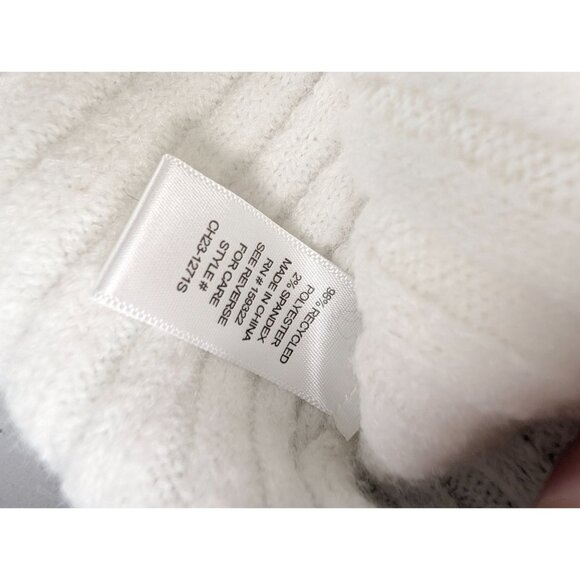 Central Park West Sweater Womens Small Black/White Bobbie Whipstitch Mock Neck - Picture 4 of 7